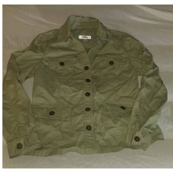 Ladies Dress Barn olive green barn jacket or top - Picture 3 of 9